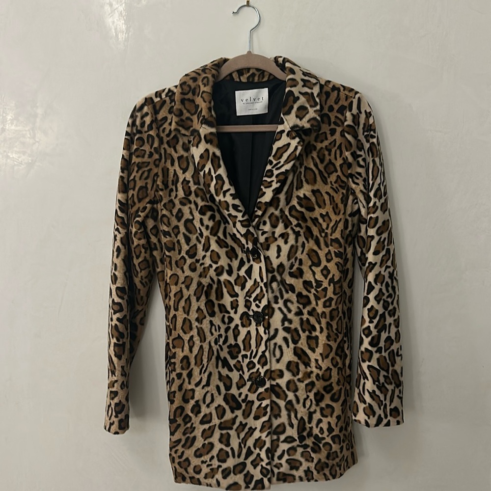 Velvet leopard print blazer. Perfect condition